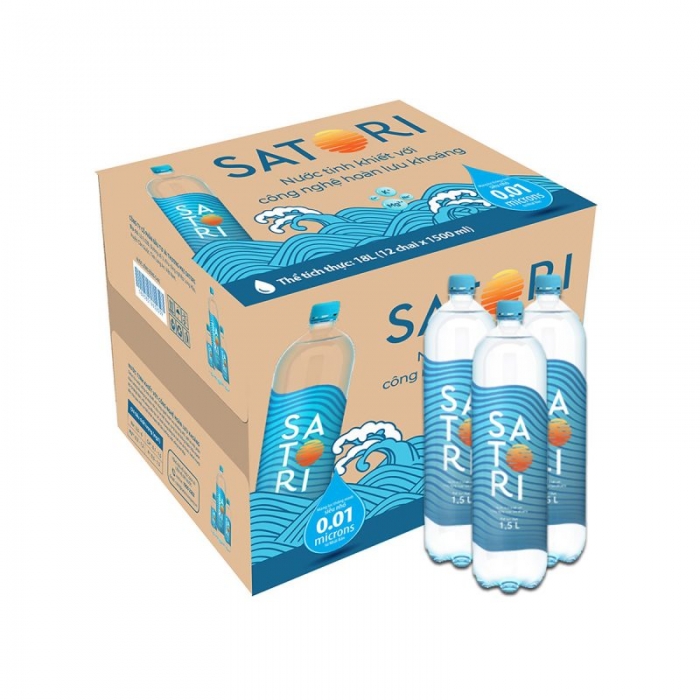 Nước uống Satori chai lớn 1.5L (thùng 12 chai)