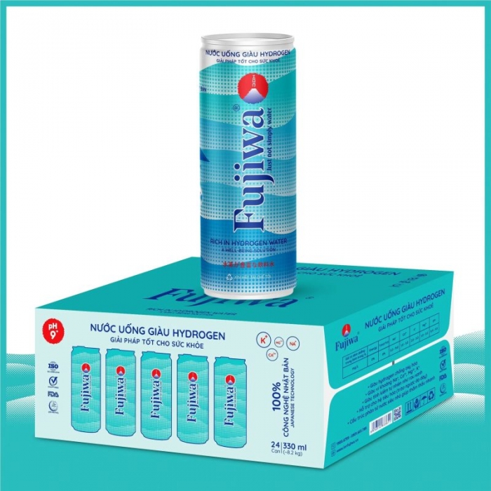 Thùng 24 lon Nước Uống Giàu Hydrogen Fujiwa 330ml