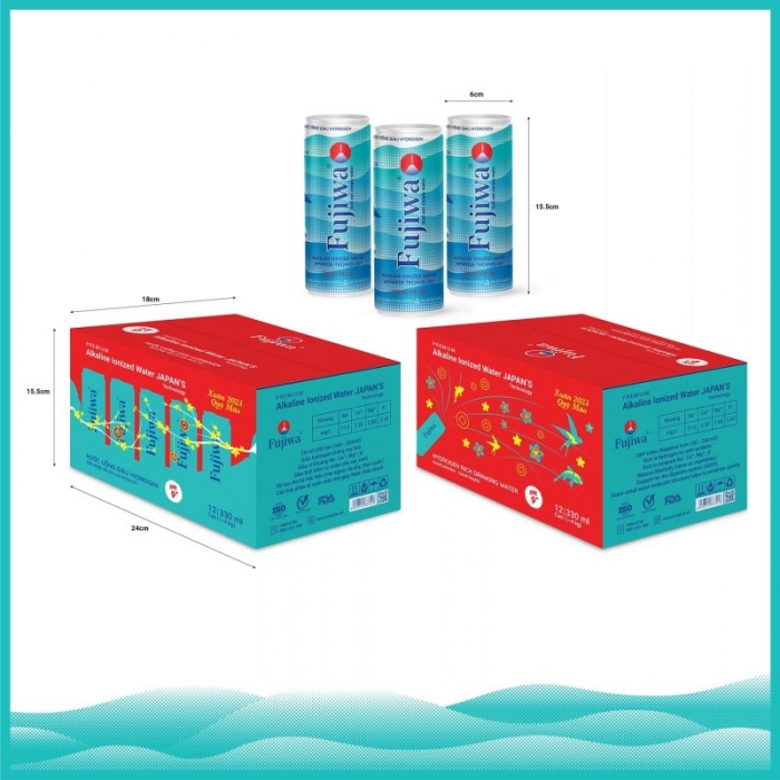 Nước Uống Giàu Hydrogen Fujiwa Đóng Lon 330ml (thùng 12 lon)